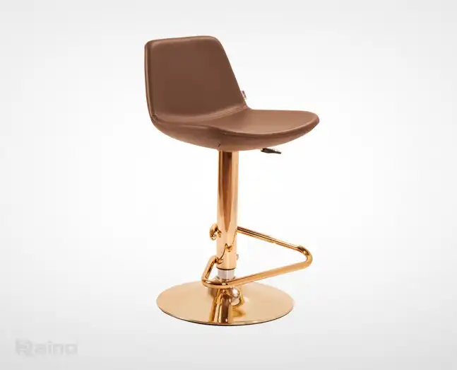 صندلی راینو K208DX-G پایه طلایی رنگ قهوه‌ای